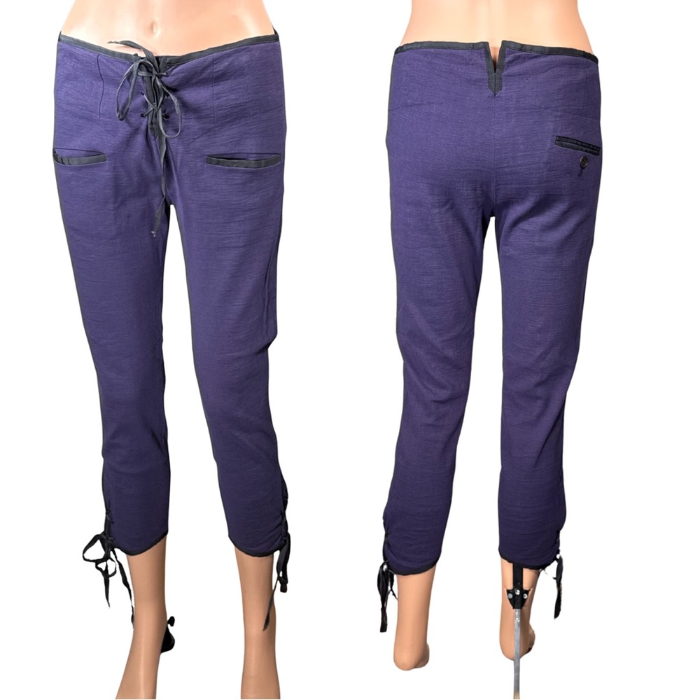 Isabel Marant Purple Linen Blend Lace-Up Tie Pants – Size 2